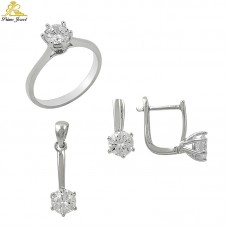 Gümüş zirkon taşlı set